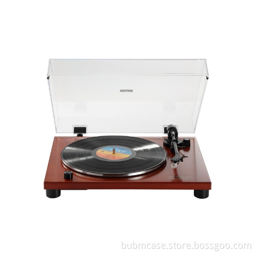 VOXOA T70 Wood Turntable with USB Rec Built-in switchable phono pre-amplifier